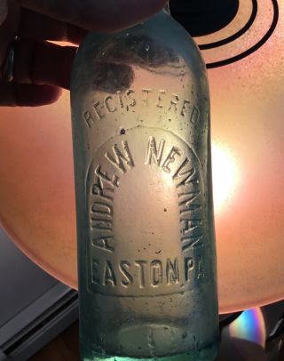 Old Andrew Newman Easton PA Beer Soda Blob Top Hutch Style Bottle Advertising 2