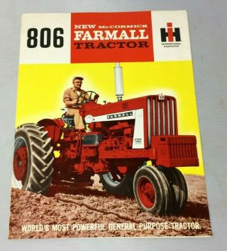 Vintage Ih Mccormick Farmall 806 Tractor Brochure International Harvester