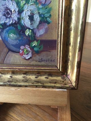 Glenn Bastian (1890 - 1966) Well Listed Indiana Artist Oil Painting Miniature Gem 3