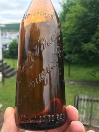 Tamaqua Pa Vintage Amber Beer Bottle Liberty Brewing Co Pre Pro shape 2