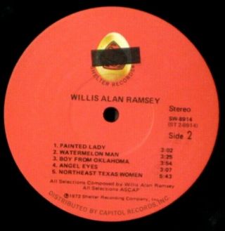 WILLIS ALAN RAMSEY Never played NM 1972 1st press LP in shrink 4