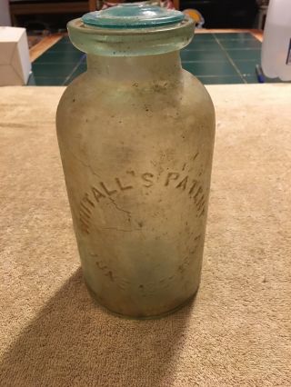 Antique Whitall’s Patent June 18 1861 Millville Atmospheric Fruit Jar