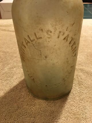 Antique Whitall’s Patent June 18 1861 Millville Atmospheric Fruit Jar 6