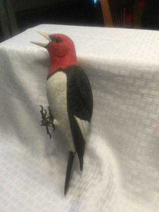 Red - Headed Woodpecker Hand Carved Wood