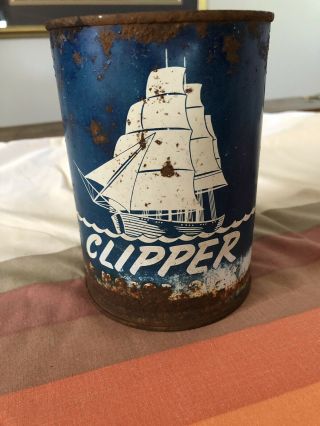 Rare Antique Clipper Motor Oil 1 Quart Can