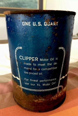 Rare Antique Clipper Motor Oil 1 Quart Can 3