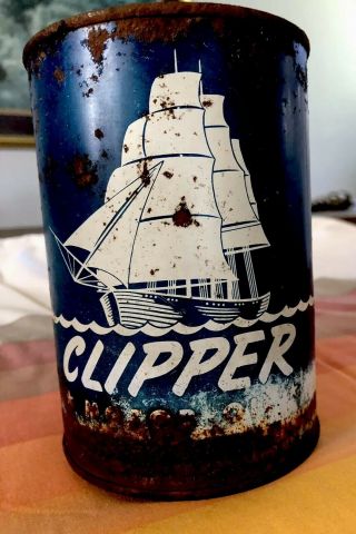 Rare Antique Clipper Motor Oil 1 Quart Can 5