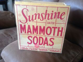 Vintage Sunshine Mammoth Soda Crackers Box Loose Wiles Biscuit Company