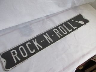 Rock N Roll Tin Sign Retro " Metal Home Decor Store Shop Market Mens W/guitar