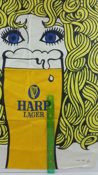 Vintage 1960s Breweriana Advertising Tea Towel - Harp Lager - Guinness Brewery 4