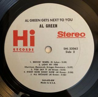 Al Green - Gets Next To You - 1971 US 1st Press VG,  In Shrink,  Hype Sticker 5