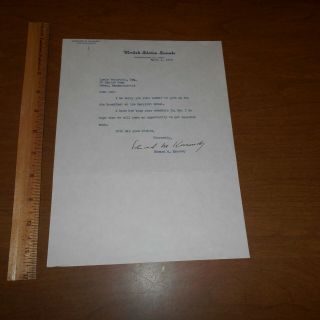 Ted Kennedy Former United States Senator Hand Signed 1970 Letterhead 8 X 10.  5