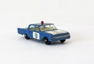 Vintage Lesney Matchbox 55 Ford Fairlane Police Car Regular Wheels Xlnt 1963