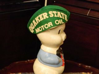 Vintage 50s Quaker State Oil Gas Station Service Attendant Cloth Cap Hat Nos