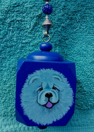 Hand Painted 4 Chow Chows Wooden Ornament By Useableart.  Art