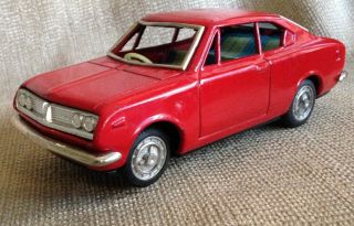 Vintage Made In Japan Tin Toy - Early ‘70s Toyota Corona Mark 2dr Red Hardtop -