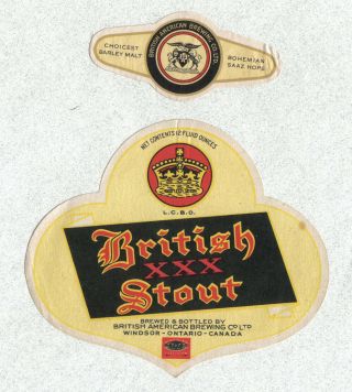Beer Label - Canada - British Xxx Stout - Windsor,  Ontario