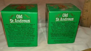 2 - Vintage Old St.  Andrews Scotch Whiskey Gold ball decanters (not empty) 3