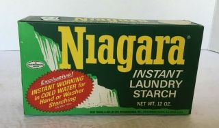 Vintage Niagara Instant Laundry Starch 12 Oz.  Box Still Full Nos Advretising