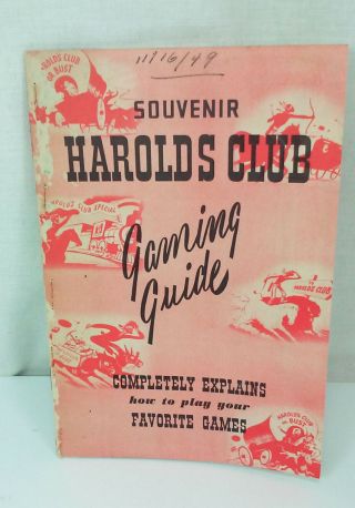 1949 Souvenir Harolds Club Reno Nevada Gaming Guide Booklet