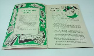 1949 SOUVENIR HAROLDS CLUB RENO NEVADA GAMING GUIDE BOOKLET 2