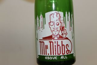 Mr.  Nibbs Soda Bottle,  Heinz Bev. ,  Emsworth,  Pennsylvania 1945 Glenshaw Glass