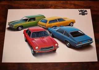 Vintage Nos 1972 Chevrolet Vega Dealership Chevy Dealer Showroom Poster