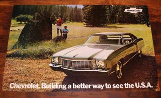 Vintage Nos 1972 Chevrolet Monte Carlo Dealership Chevy Dealer Showroom Poster
