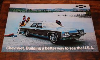 1972 Chevrolet Station Wagon Dealership Chevy Dealer Showroom Poster Sign