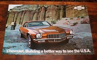 Vintage Nos 1972 Chevrolet Camaro Dealership Chevy Dealer Showroom Poster