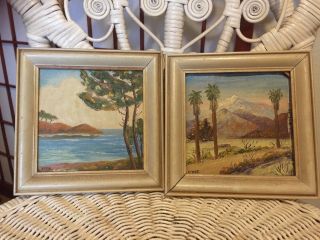 2 Small Oil Paintings On Canvas By Atava Of California Landscapes