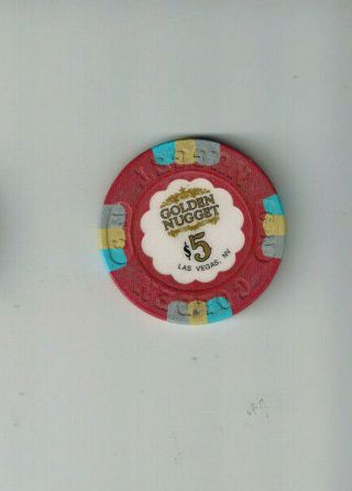 Vintage $5 Chip From The Golden Nugget,  Hotel & Casino Las Vegas Nevada