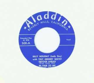Billie Holiday on 7” Aladdin 508 (EP) 2