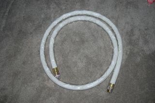 Gas Pump Hose White Cloth 1 Inch Brass Fittings,  10 Foot