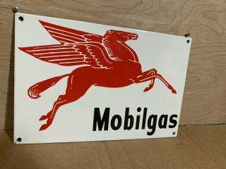Mobil Mobilgas Pegasus Porcelain Gasoline Oil Advertising Sign