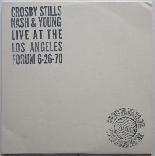 Crosby Stills Nash & Young Live At The Los Angeles Froum 2xlp Rubber Dubber Csny