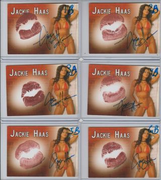 Jackie Haas Wwe Wrestler Signed & Kissed Trading Card 1b Tough Enough Tna