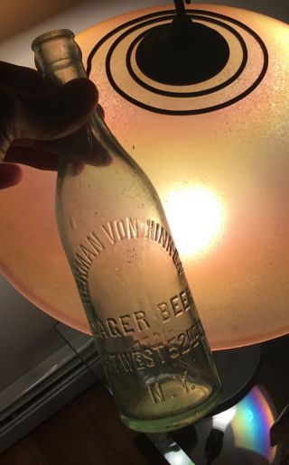 Rare Antique Ny Beer Bottle Herman Von Hinken 357 West 52nd St Advertising