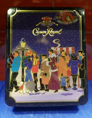 Crown Royal Canadian Whiskey Vintage Collectable Tin Container Box