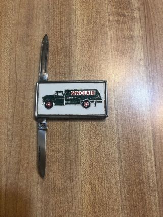 Sinclair Gas Oil Money Clip Pocket Knife And Nail File