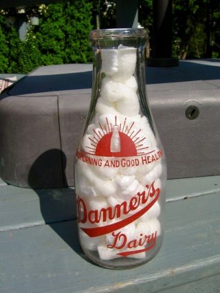 Vintage Milk Bottle / 1 Quart / Danner 