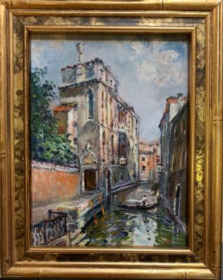 Venice Canal,  Impressionist Oil,