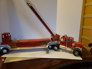 Vintage 1988 Tonka Hook And Ladder Fire Truck.  Engine No 1 2