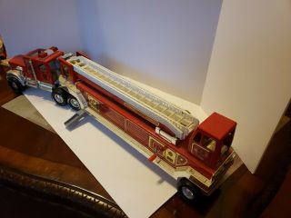 Vintage 1988 Tonka Hook And Ladder Fire Truck.  Engine No 1 5