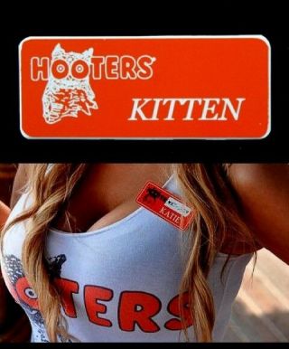 Hooters Girl Uniform Kitten Name Tag Lingerie Badge Pin Lingerie Extra Sexy