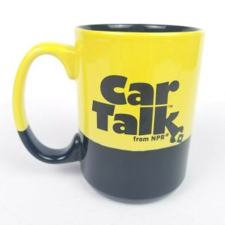 Vtg Car Talk Npr Coffee Mug Tea Cup Black Yellow Click & Clack Tappet Brothers