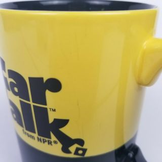 VTG Car Talk NPR Coffee Mug Tea Cup Black Yellow Click & Clack Tappet Brothers 6