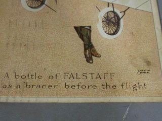 Early Lemp / Falstaff Beer Advertising Postcard w/ Woman Aviator and Biplane 2