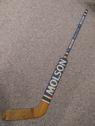 Molson Canadian Hockey Goalie Stick Wall Beer Sign Vintage