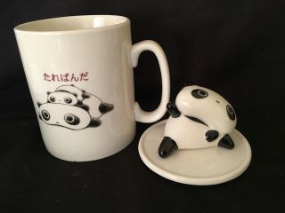 Vintage 2000 San - X TarePanda Tare Panda Ceramic Mug/Cup Panda On Lid Hello Kitty 3